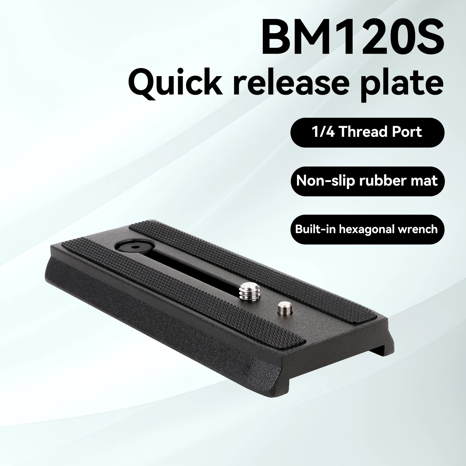 COMAN BM120S CNC Aluminum Quick Release Plate for Tripod Video Heads Q5S & Q6 - Image 9