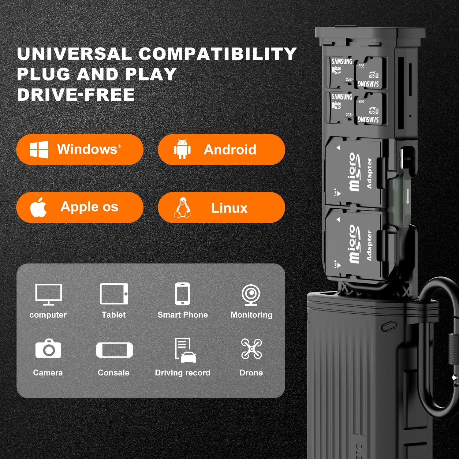 COMAN E10 Portable High-Speed Card Reader with Waterproof Case - Image 12