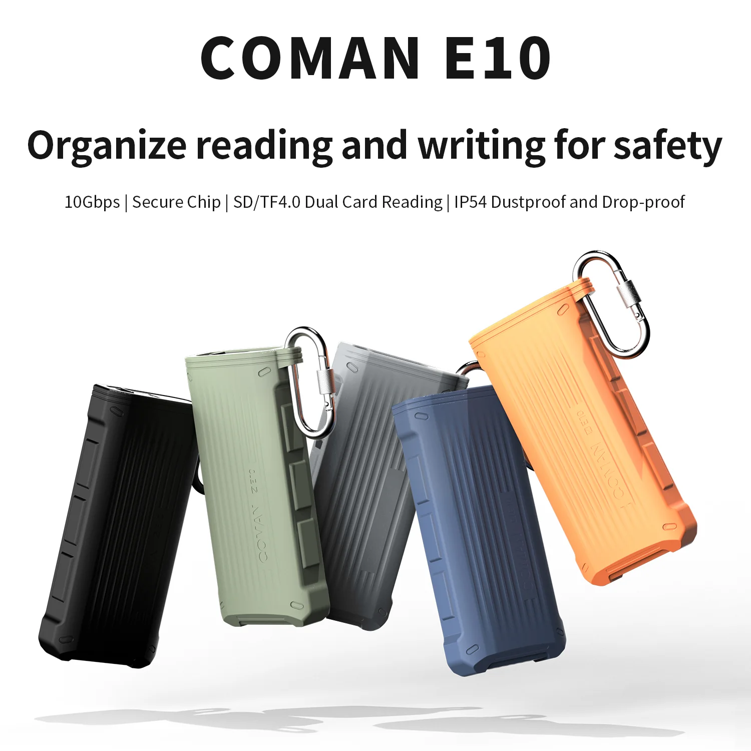 COMAN E10 Portable High-Speed Card Reader with Waterproof Case - Image 14