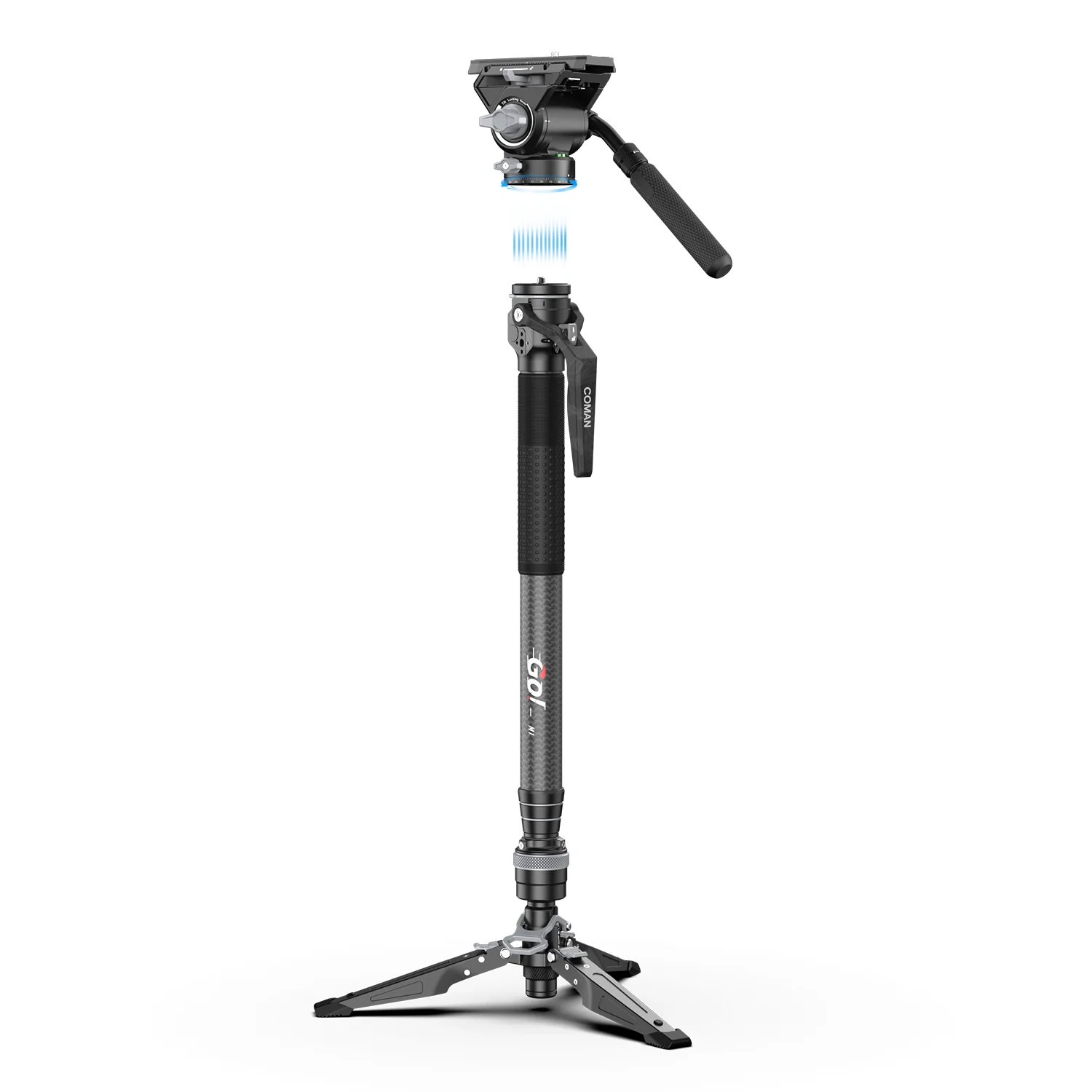 COMAN M1 & M1V5 Portable Lightweight Carbon Fiber Monopod Stable Support 44.1 lbs - Image 5