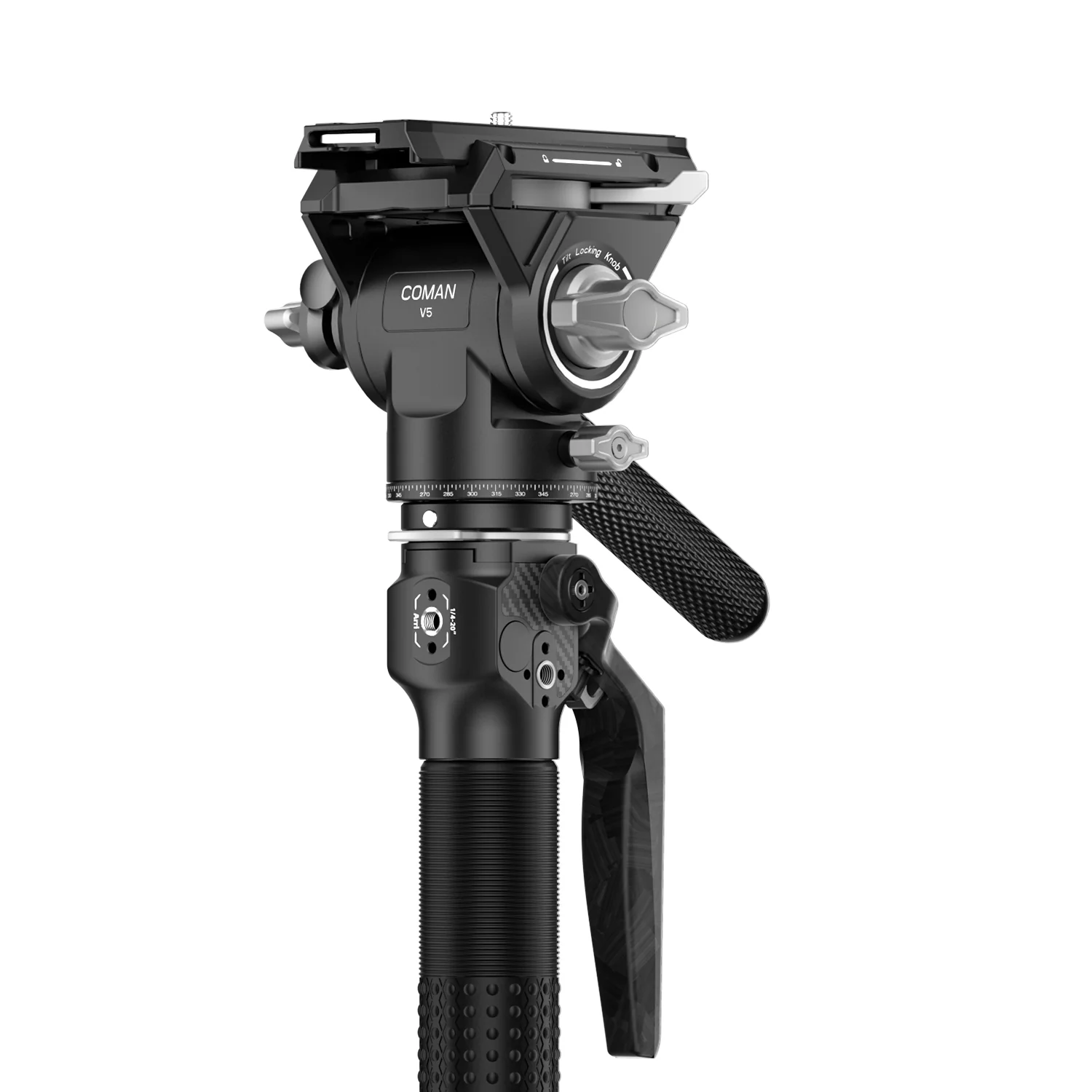 COMAN M1V5 Carbon Fiber Monopod with V5 Head, 67" Height, 22 lbs Load - Image 10