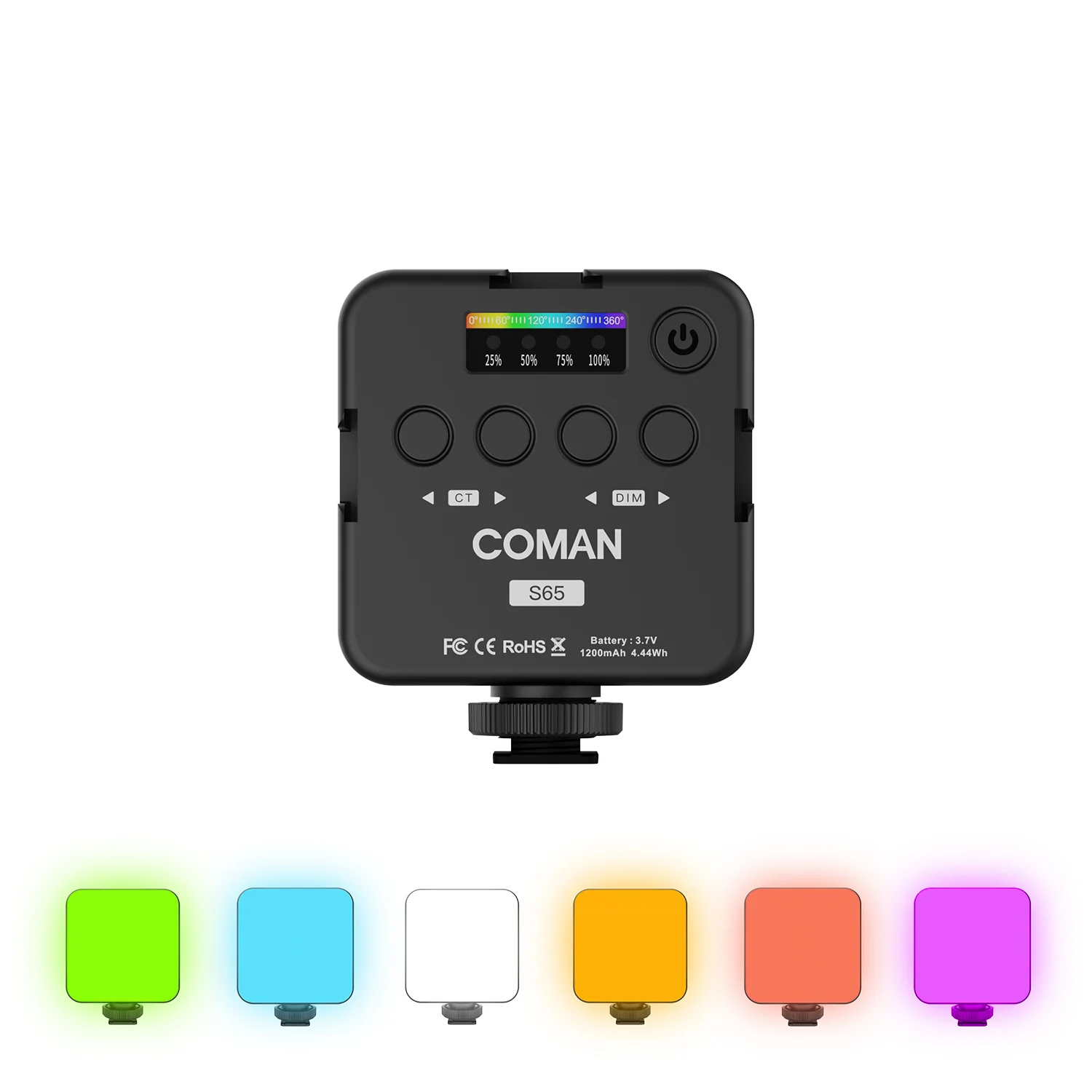 COMAN S65 Pocket RGB Fill Light for Vlogging Photography and Mobile Video