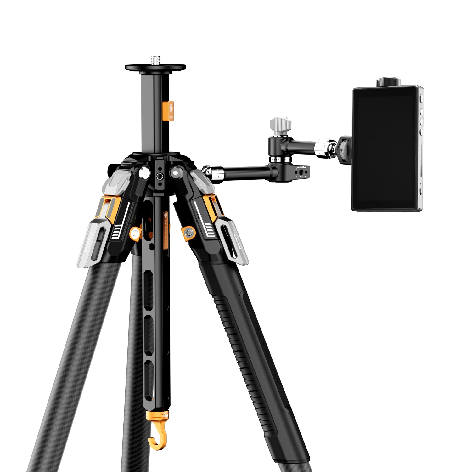 COMAN T1 Snap-Open Carbon Fiber Video and Photo Tripod 4 Section Legs Adjustable Angles 62.9" - Image 3