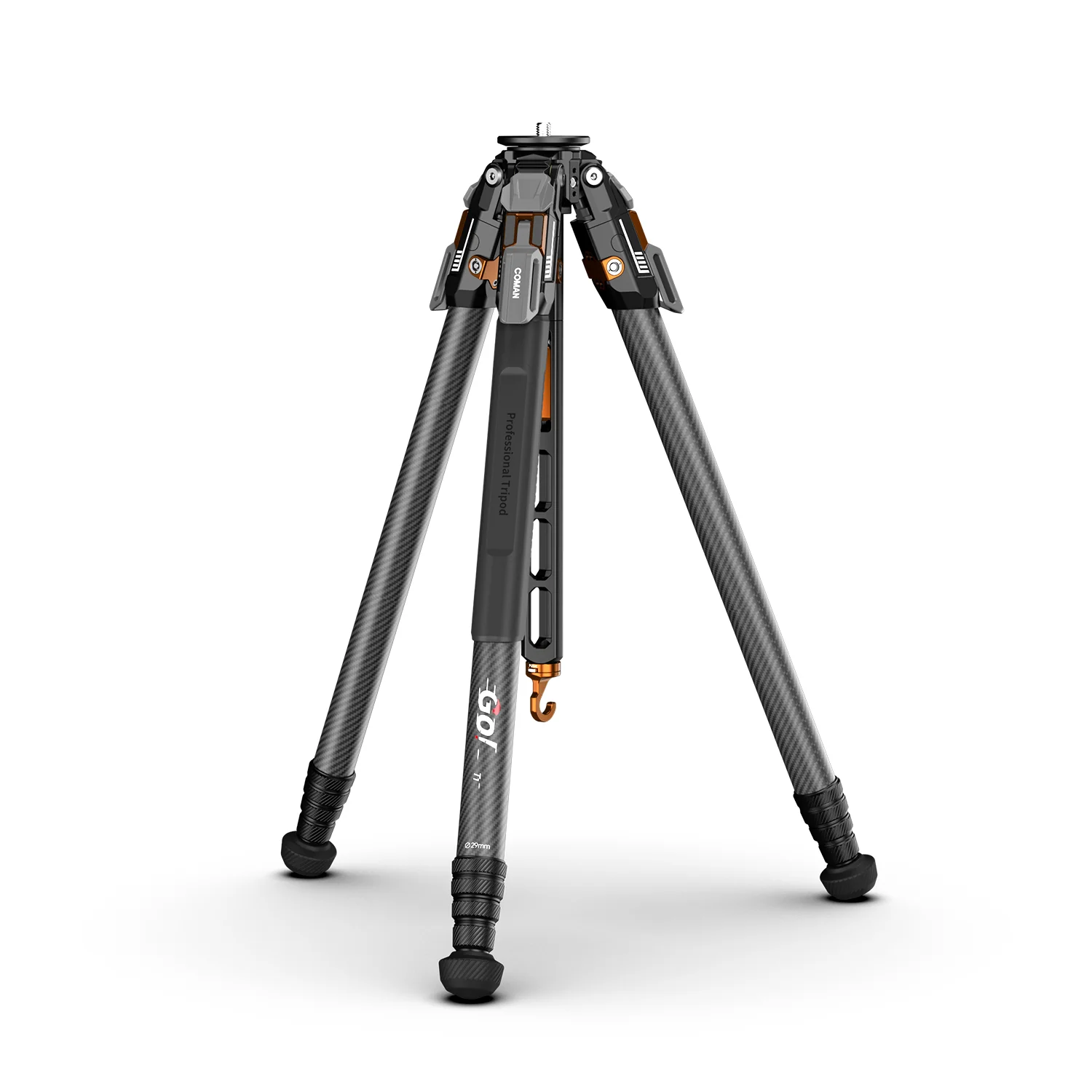 COMAN T1 Snap-Open Carbon Fiber Video and Photo Tripod 4 Section Legs Adjustable Angles 62.9" - Image 4