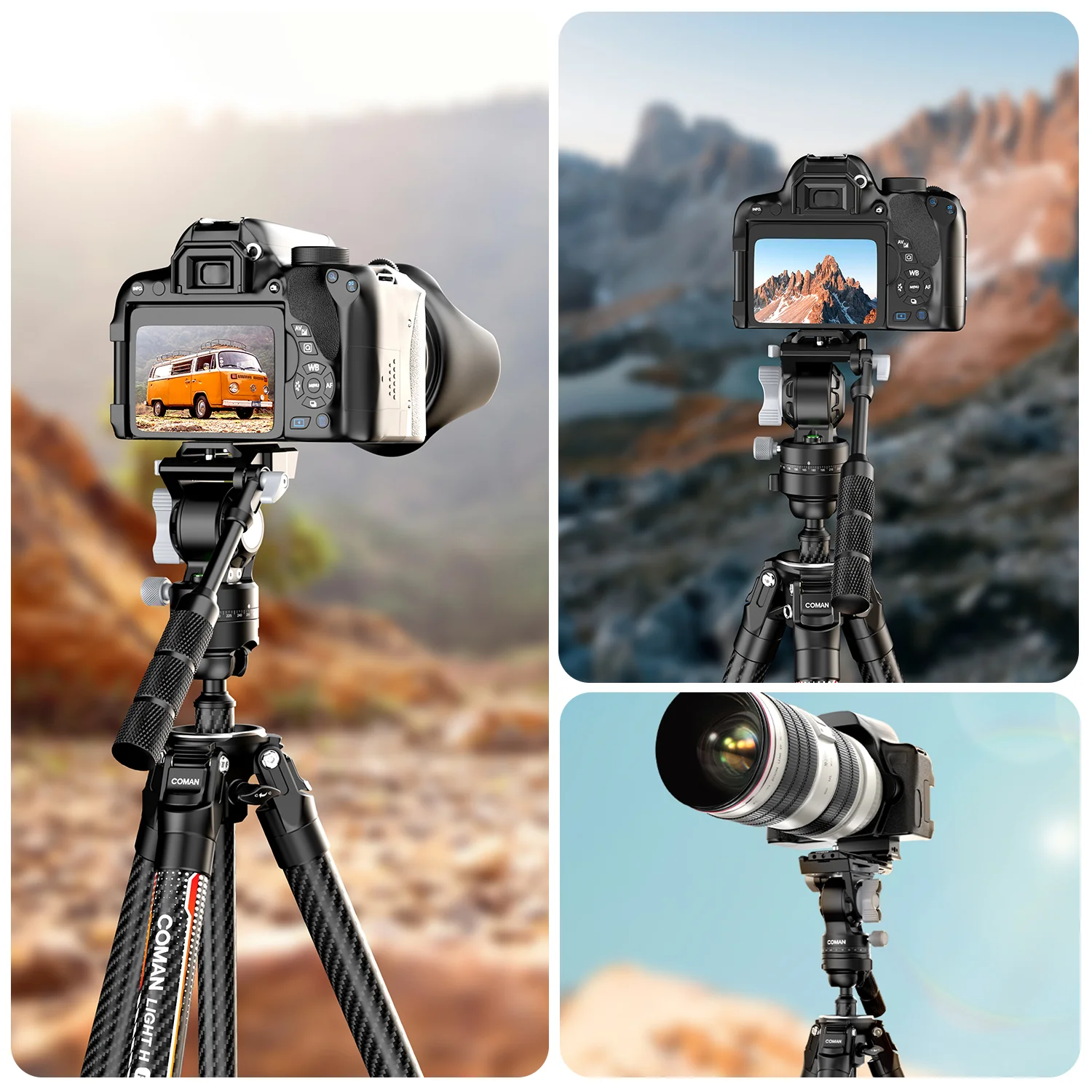 COMAN V3 Mini Fluid Head For Tripods Aluminum Arca Swiss Quick Release - Image 10