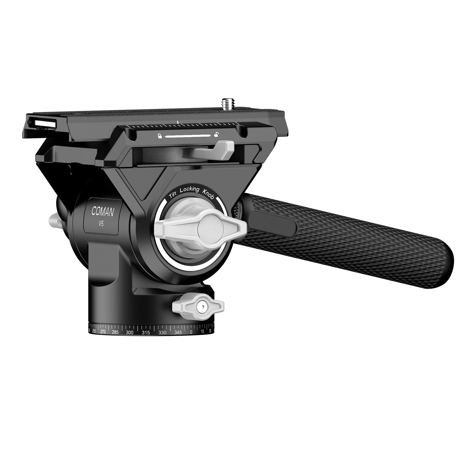 COMAN V5 Hydraulic Fluid Head for DSLR Cameras and Long Lenses, 10kg Load - Image 3