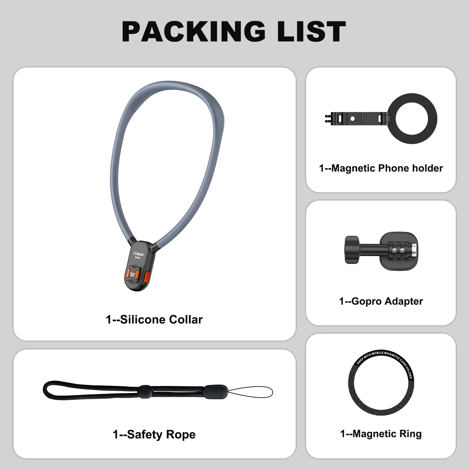 Coman DP50 Magnetic Neck Mount, Flexible Hands-free Phone Mount - Image 9