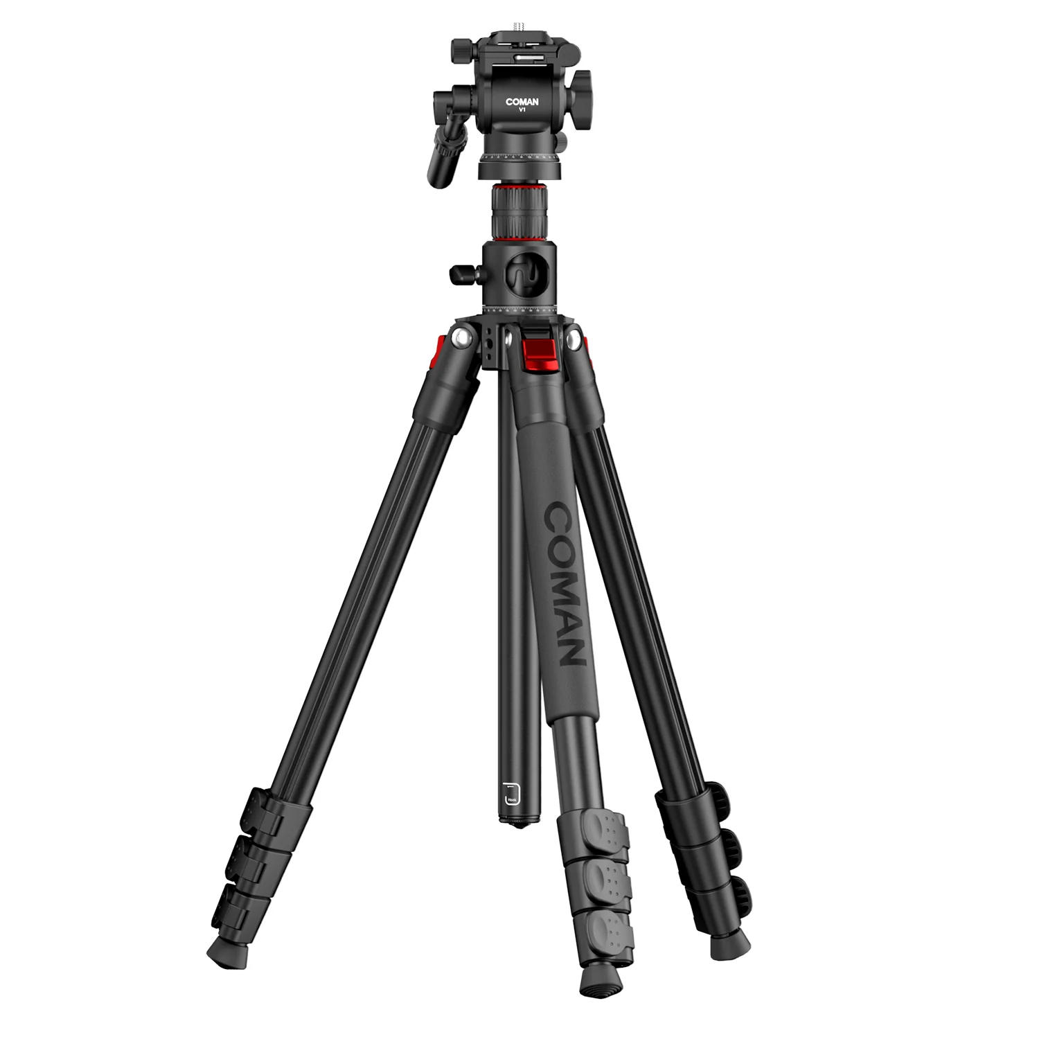 COMAN KX3939Mini A32&V1 Multi-Functional Horizontal Tripod & Monopod with Fluid Head & 360° Ball Head, 1810mm, 15KG Load - Image 6