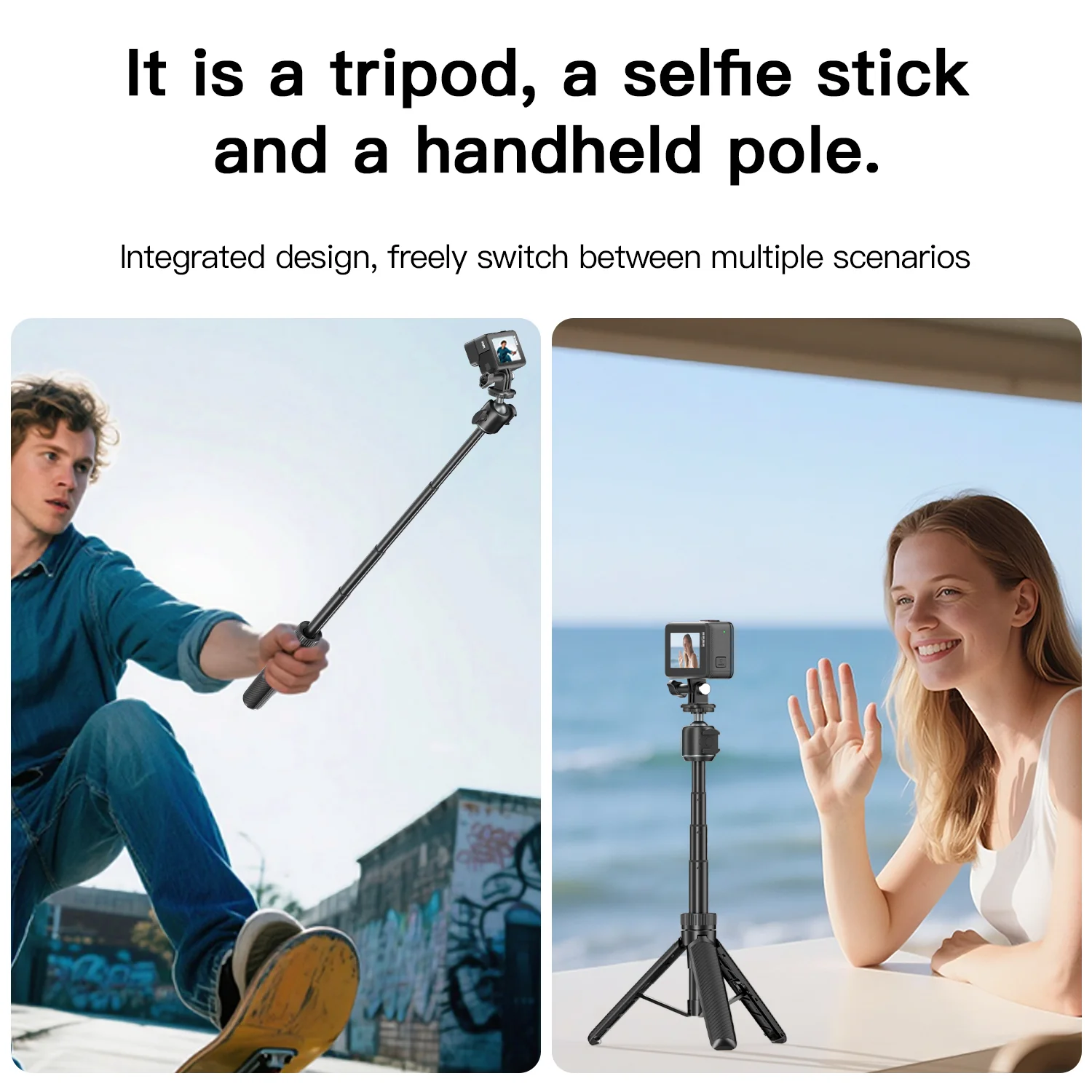 COMAN MT30Pro Phone Tripod Selfie Stick Remote-Control, Black & White - Image 20