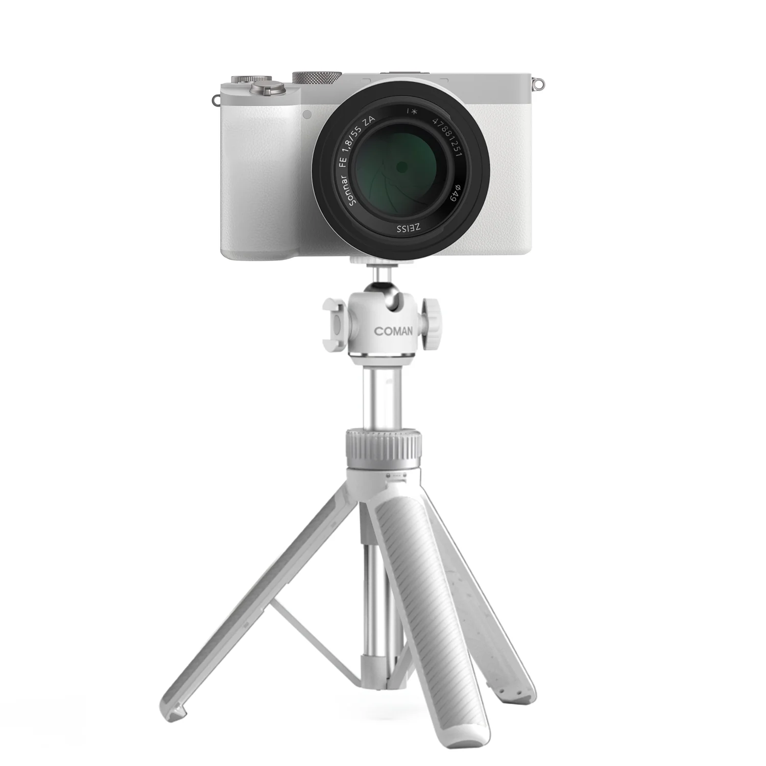 COMAN MT30Pro Phone Tripod Selfie Stick Remote-Control, Black & White - Image 8
