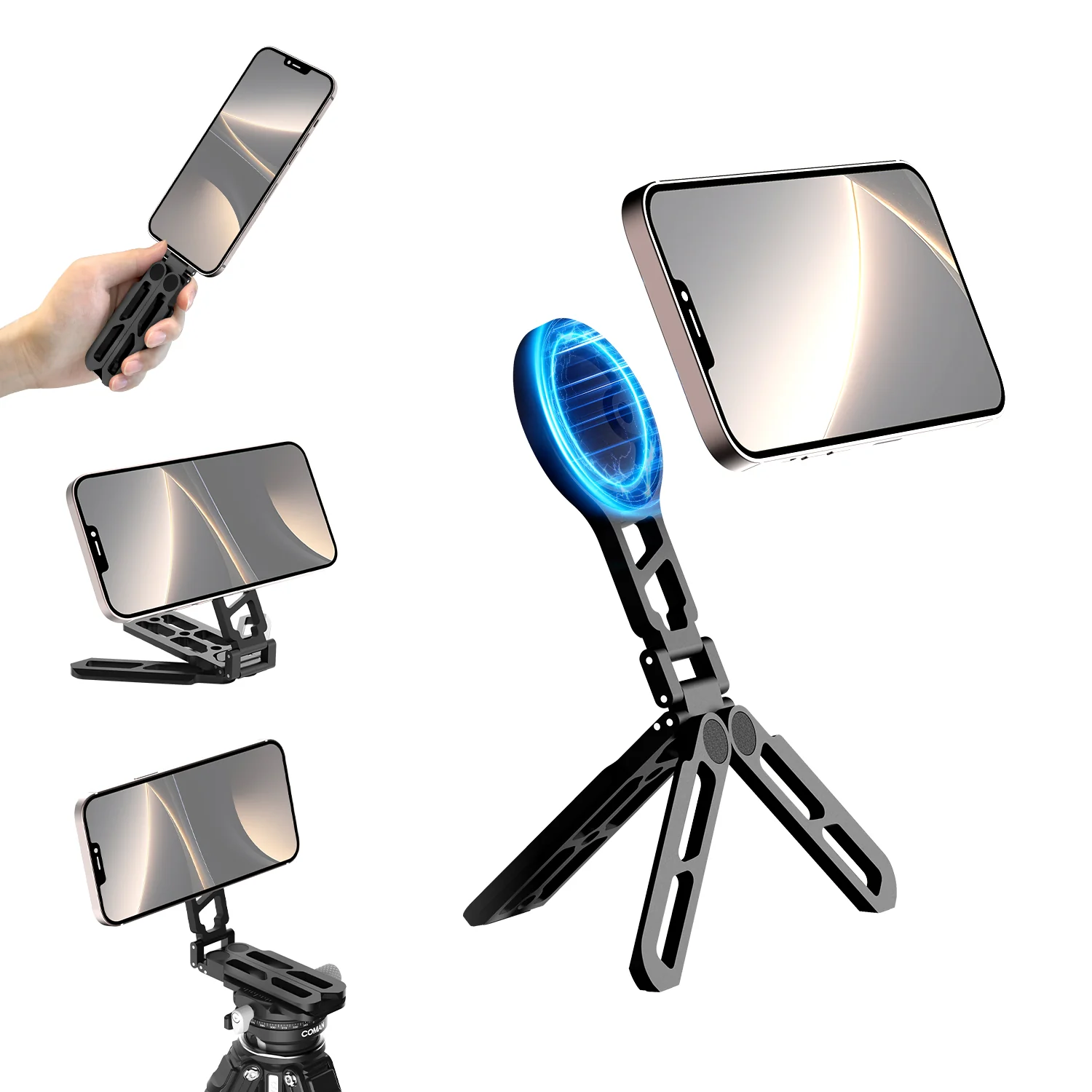 COMAN DP55 Pocket Magnetic Phone Tripod, Portable Foldable - Image 2