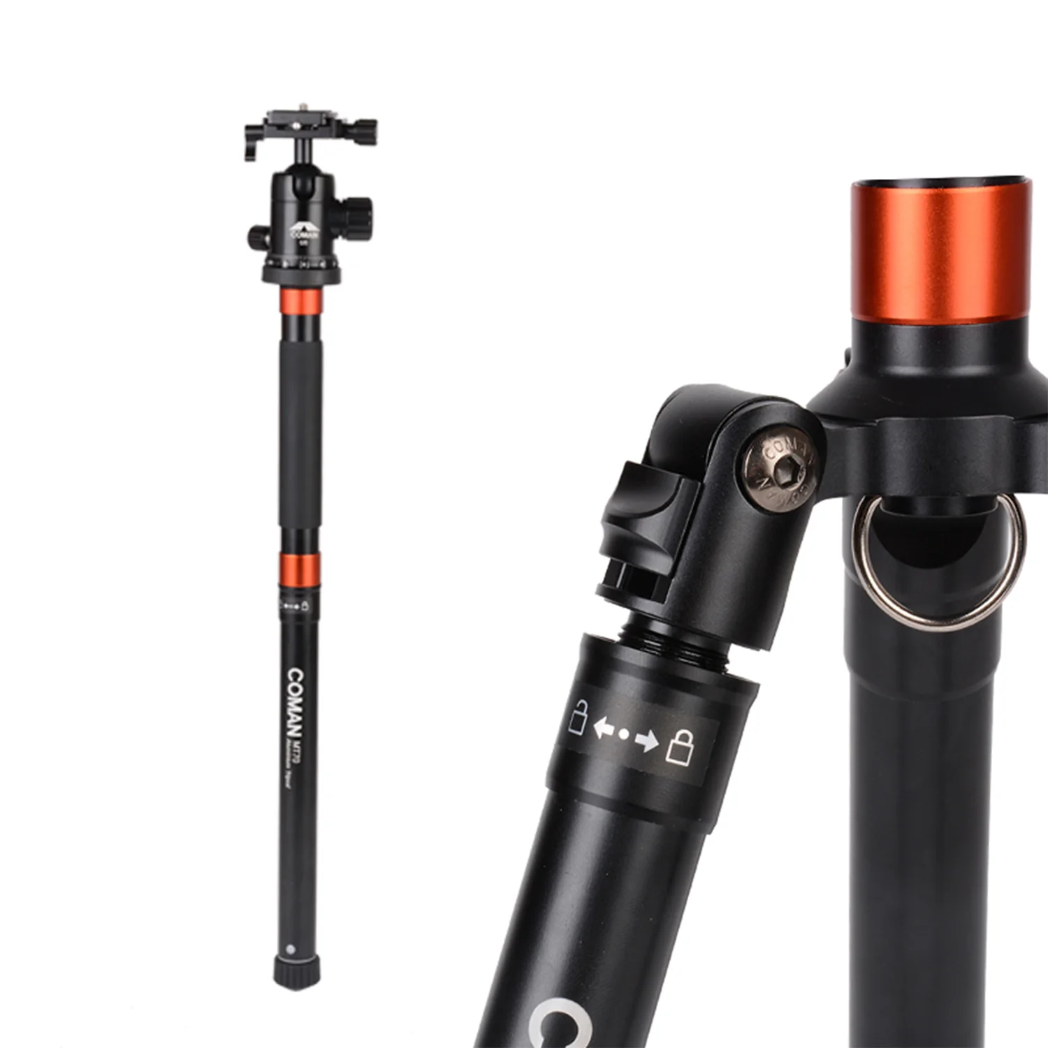COMAN MT70 Lightweight Portable Travel Tripod with 360° Panoramic - Image 6