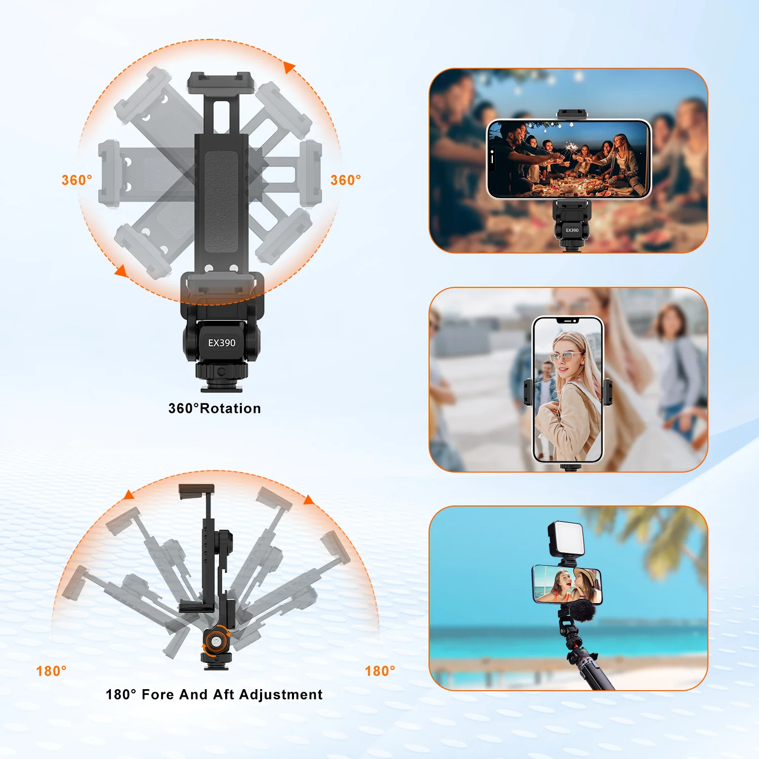 COMAN EX390Mini Phone Tripod Desktop With Non-slip Base - Image 5