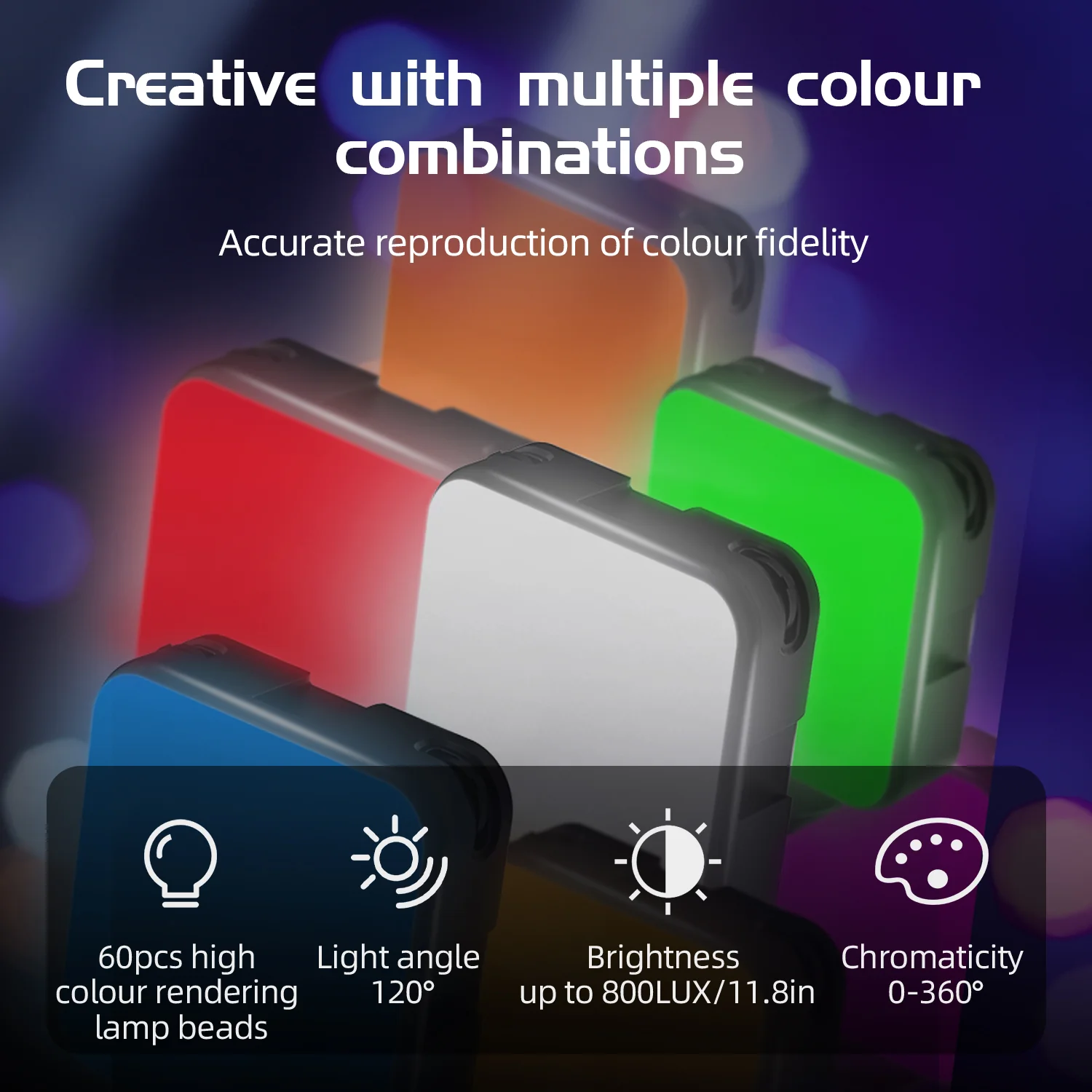 COMAN S73 RGB Pockect Fill Light | 2000mAh Magnetic Mini Video Fill Light - Image 10
