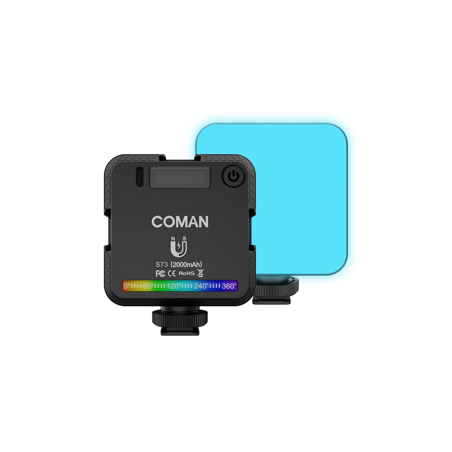 COMAN S73 RGB Pockect Fill Light | 2000mAh Magnetic Mini Video Fill Light - Image 4